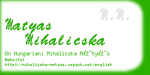 matyas mihalicska business card